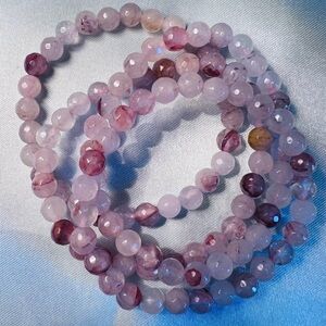 Cherry 🍒 Quartz Faceted Beaded Bracelet